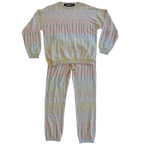 FILLES A PAPA Rainbow Crystal Top and Jogger Pant Set - Picture 1 of 16